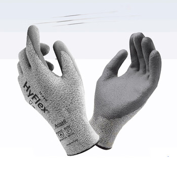 ANSELL安思尔 11-730 5级防切割抗割PU涂层手套 耐用型机械作业手套 8码 定做 1双