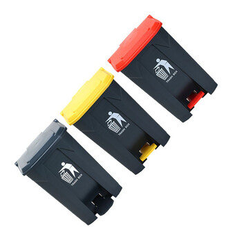 苏识 YJ-A031 68升塑料脚踏垃圾桶户外带盖创意办公商场酒店脚踩垃圾箱加厚(计价单位：个)灰桶灰盖