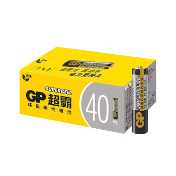 超霸（GP）7号电池40粒七号碳性干电池黑超适用于耳温枪/血氧仪/血压计/血糖仪/鼠标等7号/AAA/R03 商超同款