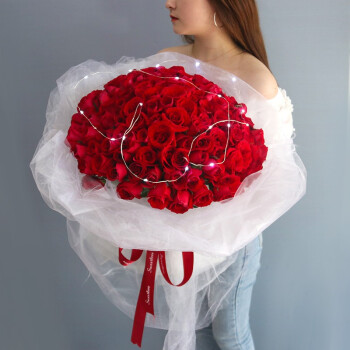 卡可瑞99朵红玫瑰红玫瑰生日花束鲜花速递同城配送全国表白求婚北京