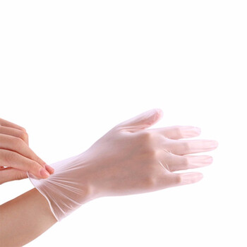 易美丽诺 LK3109一次性透明PVC手套餐饮加工手套防水防油污清洁手套100只/盒无粉透明L码