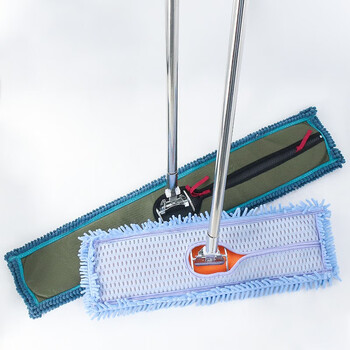 海斯迪克 尘推平板拖把排拖 60CM拖把颜色随机 办公室家政工厂车间商场保洁吸水去污可拆卸 (1个装) HKW-70