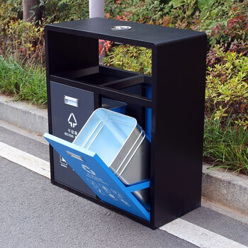 迪恩斯（DEANS）垃圾分类垃圾桶二分类大号户外直投方桶两分类环卫垃圾箱室外物业小区市政街道公园工业园区商用果皮箱