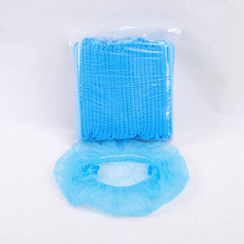 兰诗（LAUTEE）FH-2041 一次性无纺布帽子食品厂无尘车间防尘一次性透气头套    双筋19 蓝色 100只/包