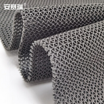 安赛瑞 PVC镂空防滑垫 塑胶S型商场医院防滑地垫 宽1.2米长15米 泳池卫生间防水地垫 灰色 厚度4mm 710132