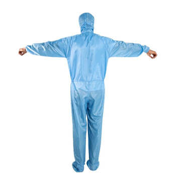 谋福 CNMF 8530  防静电四连体服 无尘服洁净服 连帽连体服 （四连体静电服 蓝色 L）