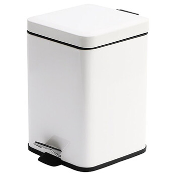 兰诗（LAUTEE）LK1022 不锈钢脚踏式垃圾桶方形卫生间脚踏带盖卫生桶办公室纸篓 6L