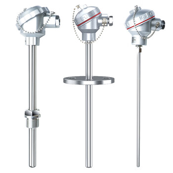 匡建仪表PT-100热电阻温度计 高精度铠装K型热电偶 wzp-130/230温度计传感器 直径6mm插深100mm【螺纹安装】