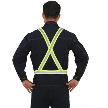 鸣固 反光背心 马甲反光衣反光背带跑步背心交通骑行马甲汽车安全警示马甲环卫 反光背带卡扣定制款