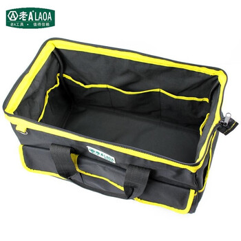 老A LAOA 黄黑工具包钢圈加厚牛津布电工维修包收纳包存储包14英寸LA212804定制免费印字