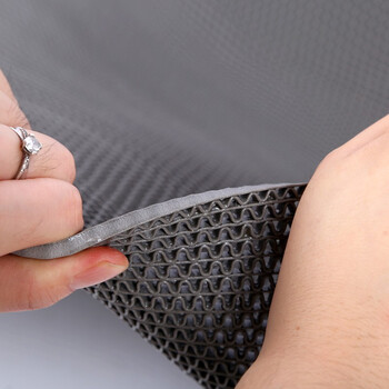 爱柯部落 S型镂空防滑垫 PVC网格疏水地垫浴室泳池卫生间0.9m×20m厚5mm灰色经济款110174