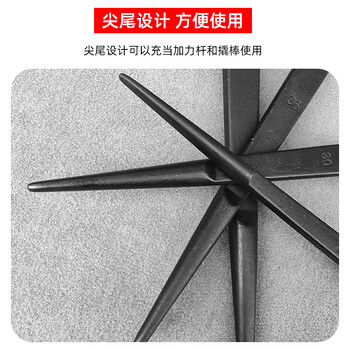 勒塔（LETA）特种敲击扳手-撬棒尖尾梅花100mm 直柄敲击梅花扳手工业级加厚大号单头梅花敲击扳手LT6984