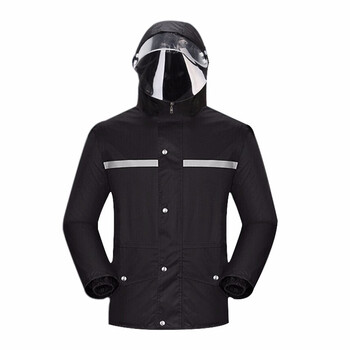 者也 高亮反光条分体式男女雨衣带帽檐分体套装户外骑行成人外卖雨披防水雨衣雨裤套装 190码