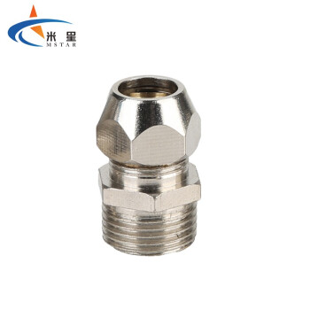 米星（MSTAR）终端卡套接头 油管铜管接头 内外螺纹直通 卡套直通外丝PC 16-04