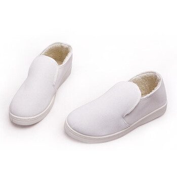 者也 防静电鞋冬季加绒棉鞋电子厂实验室无尘中巾鞋洁净防尘鞋 加绒白色【PVC底】 39码