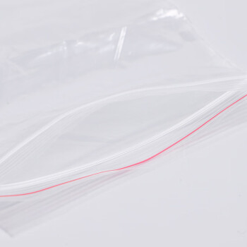 联嘉 PE透明自封袋加厚塑料袋密封袋塑料袋 宽8cmx长12cm×厚5丝 红边 1包（100个）