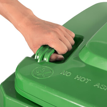 益美得 脚踏户外垃圾桶大号商用环卫垃圾箱果皮桶街道小区街道带轮 100L绿色