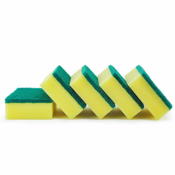 兰诗（LAUTEE）QJK-003 多功能百洁块 清洁海绵百洁布 双面海绵—5片装