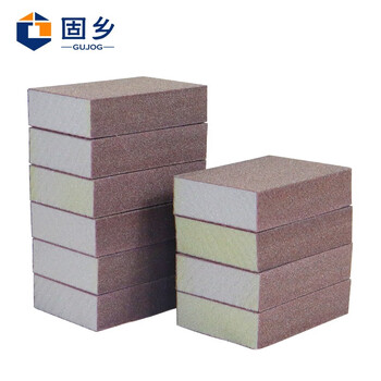 固乡海绵砂纸 10块装砂块 抛光 汽车零部件抛光 五金工具打磨 沙纸 木工打磨 海棉砂块 四面100#240-320目