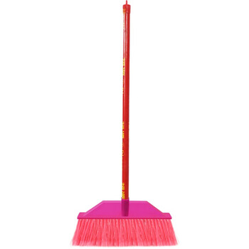 中典 SB-0318 环卫物业学校扫把笤帚 单个木柄塑料丝扫把 红直杆硬毛窄头10个装
