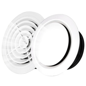 海斯迪克 HK-624 圆形ABS室内新风口 管道风机进风口出风口可调 φ150mm旋流可调型