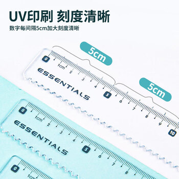 马培德Maped 波浪直尺15cm 透明塑料尺子小学生带波浪线刻度尺绘图考试多功能尺一年级文具单把 210810CH
