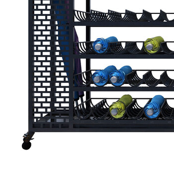 益美得 WY4151 铁艺雨伞架酒店大堂学校收纳架沥水创意置物架 5层10孔  黑色