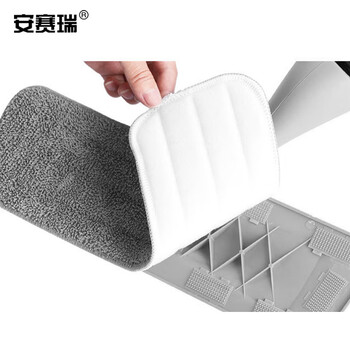 安赛瑞 拖地布替换布 免手洗平板拖把布 粘贴式拖布 木地板懒人旋转墩布头 3块装 27416