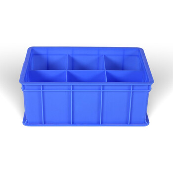 和崟 HZ-360F3# 6格分隔箱塑料分格箱 货架物料盒五金工具收纳箱分隔螺丝盒