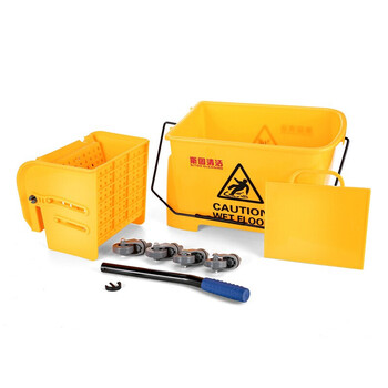 斯图手动下压式榨水车拖把桶保洁清洁车拧水桶挤水桶拖地桶墩布压水车 20L榨水车