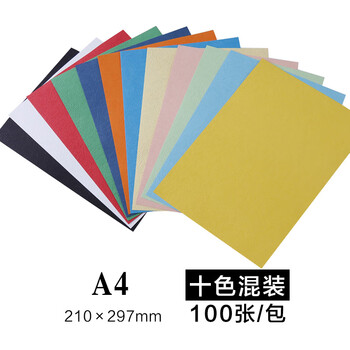 飞尔（FLYER）凹凸皮纹纸 压纹纸 云彩纸 封皮纸 彩色卡纸【230克 A4 十色100张 黑白除外】