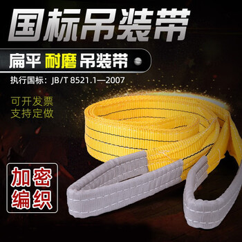 链工国标起重扁平吊装带拖车吊绳吊具扁平工业带双扣行车吊绳吊车布带2T吨3米