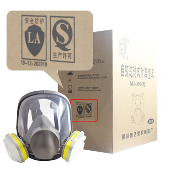 普达 防毒全面具 防酸性气体有机农药 面具+P-E-1滤毒盒+KN95滤棉+压盖7件套