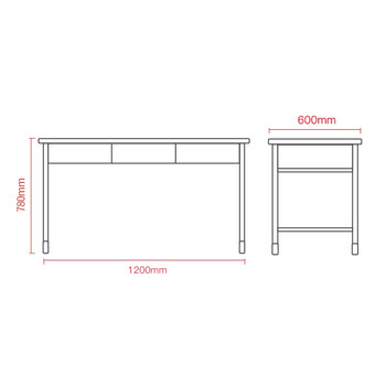 京顿办公桌学习桌培训桌阅览桌宿舍桌子三抽办公桌120*60*78cm