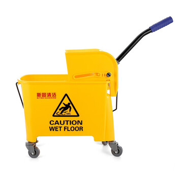 斯图手动下压式榨水车拖把桶保洁清洁车拧水桶挤水桶拖地桶墩布压水车 20L榨水车