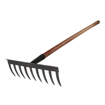 兰诗（LAUTEE）WY4134 农用园林园艺工具户外除草耙落叶耙松土耙 十四齿耙头+1.2米长木柄