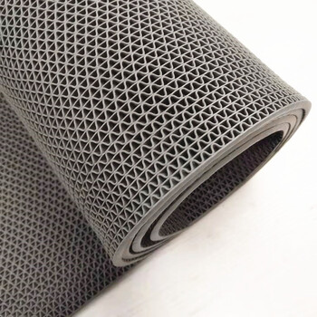 爱柯部落 S型镂空防滑垫 PVC网格疏水地垫浴室泳池卫生间0.9m×20m厚5mm灰色经济款110174