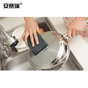 安赛瑞 工业百洁布 尼龙百洁布拉丝布 20×10cm 60片/箱 抛光 打磨除锈布清洁百洁布 灰黑色27308