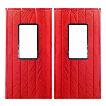 兰诗（LAUTEE）FH-2088 冬季棉门帘加厚超市商场酒店保温挂帘防风棉门帘 两层棉加40*60窗口  宽1.1米高2.4米