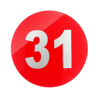 冰禹 亚克力数字号码牌 椭圆款红6*4CM 座位台号牌更衣柜号标识牌 BYbp-519