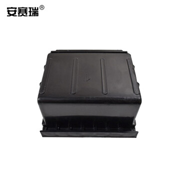 安赛瑞 可堆挂零件盒 背收纳盒 斜口组立式物料盒 电子元件塑料箱 95×105×50mm  黑色 16340