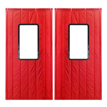 兰诗（LAUTEE）FH-2083 冬季棉门帘加厚超市商场酒店保温挂帘防风棉门帘 两层棉加40*60窗口  宽1米*高2.4米