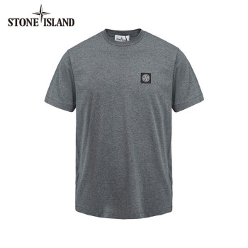 石头岛 stone island22春夏奢侈品男装时尚简约经典纯色logot恤 深
