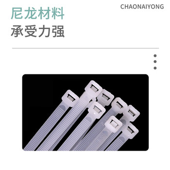 汇采 自锁式尼龙扎带 理线带捆扎带束线扎线带白色 宽3mm×长300mm