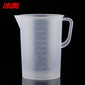 冰禹 BYlj-311 塑料计量杯 透明量杯烧杯 带刻度杯 测量杯容量杯 5000ml