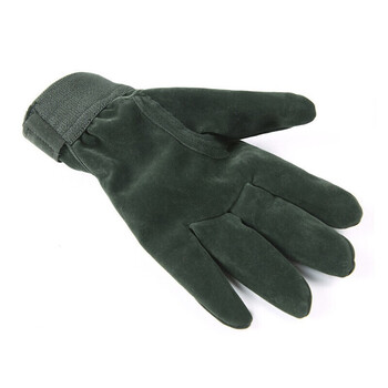 者也 冬季加绒手套 户外骑行加厚保暖防寒手套全指手套 绿色