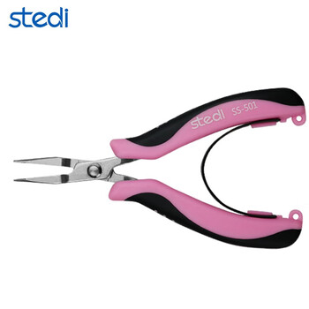 司特力 stedi手工珠宝钳迷你手工小钳子DIY无牙弯嘴斜口钳多功能精密不锈钢手工制作工具 SS-501尖嘴钳