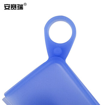 安赛瑞 硅胶口罩收纳盒 口罩暂存夹便携防尘收纳袋一次性使用口罩胶套硅胶小袋暂存袋 蓝色 601236