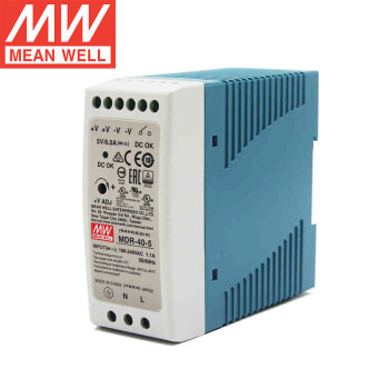 明纬（MEANWELL）MDR-40-5 AC转DC导轨电源模块 开关电源 MDR-40-5 6A 5V