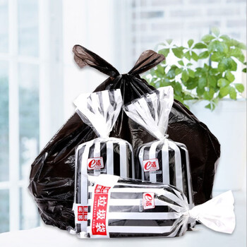 e洁（e-clean） TW104555-50 糖果香味中号45 X 55 CM卫生间用波纹垃圾袋（黑色） 50 只/卷 定做12卷